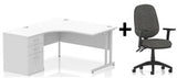 Bundle Deal - Crescent Desk + Desk High Pedestal & Chair (dyn)