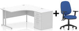 Bundle Deal - Crescent Desk + Desk High Pedestal & Chair (dyn)